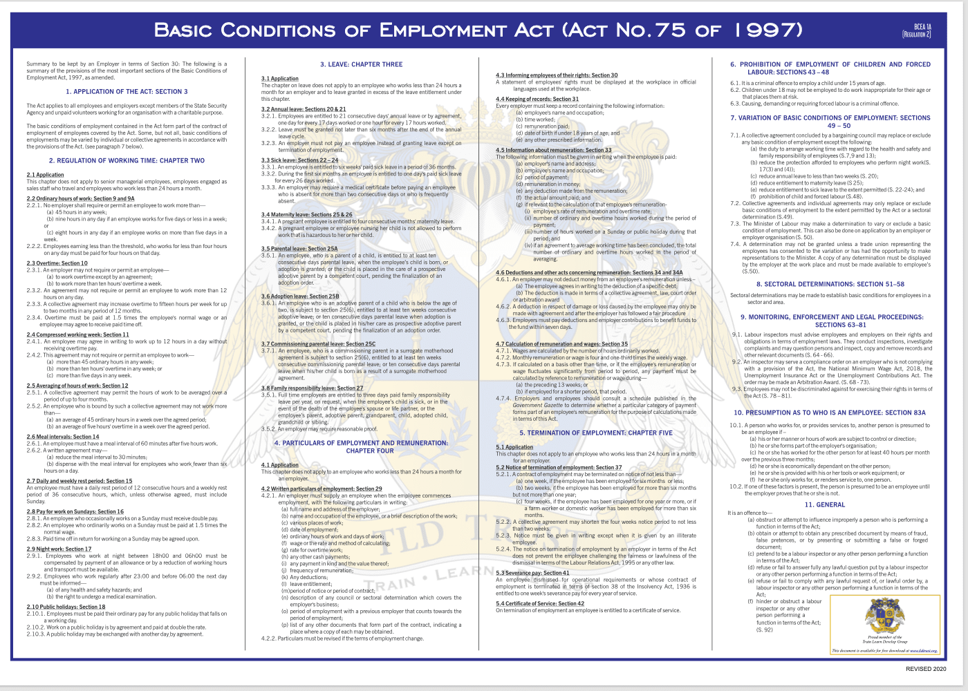 Basic Conditions of Employment Act (Act No.75 of 1997)_A1