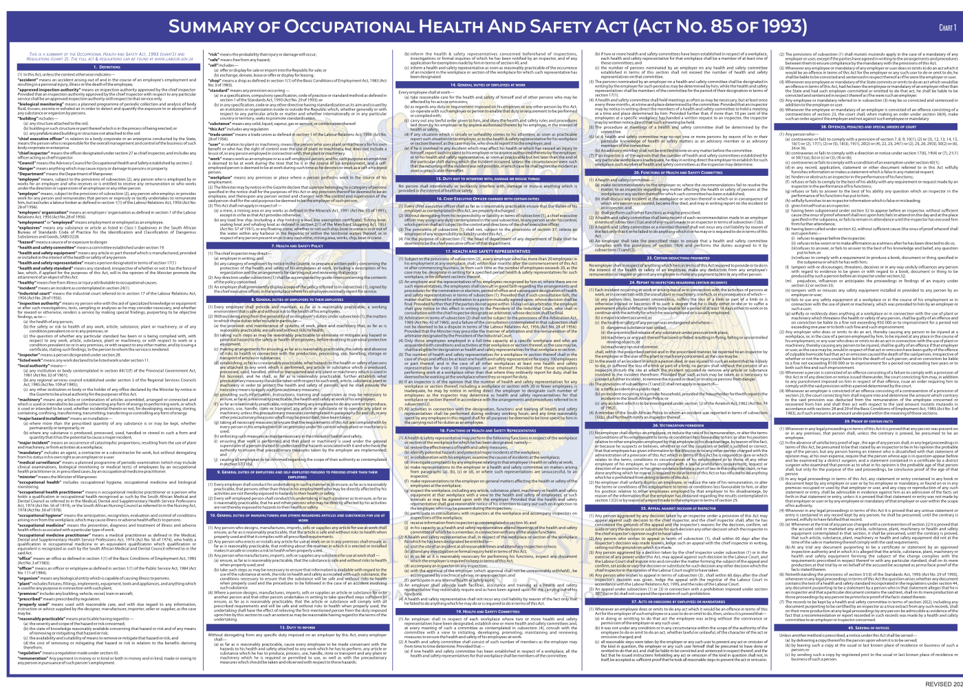 Occupational Health and Safety Act Summary (Act No.85 of 1993)_A1